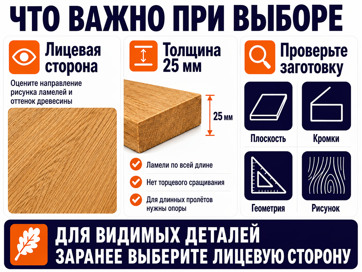 Мебельный щит из дуба цельноламельный, 1200×400×25 мм, сорт ВС фото 5