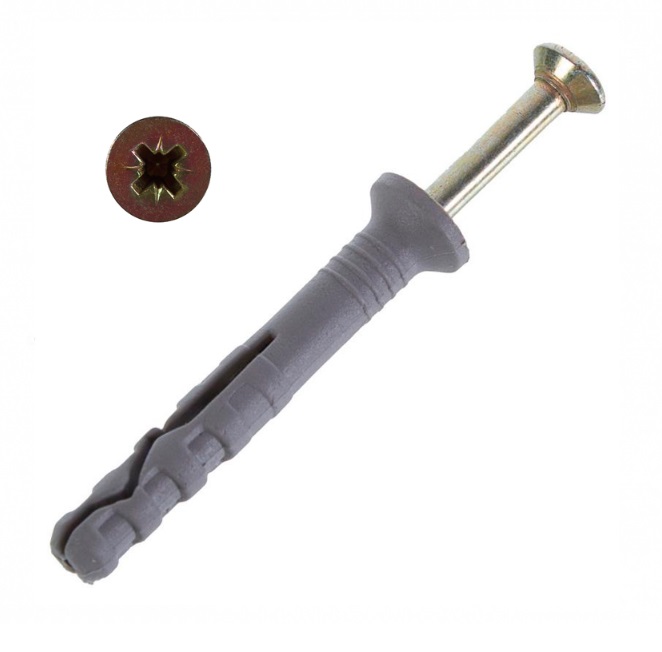 Дюбель-гвоздь с шурупом гриб
