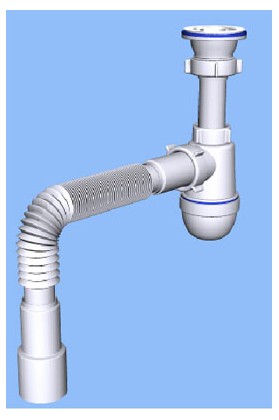 Сифон АНИ 1/4"*40 с гибкой трубой 40*40*50