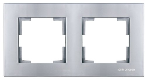 Rita - Рамка 2 поста, горизонтальный монтаж, нержавеющая сталь