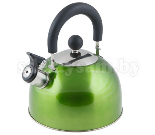 Чайник со свистком нержавеющая сталь 2,15 л, серия Holiday, цвет - зеленый металлик, PERFECTO LINEA