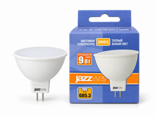 Лампа светодиодная Jazzway PLED-SP JCDR, 9 Вт, GU5.3, 3000 К