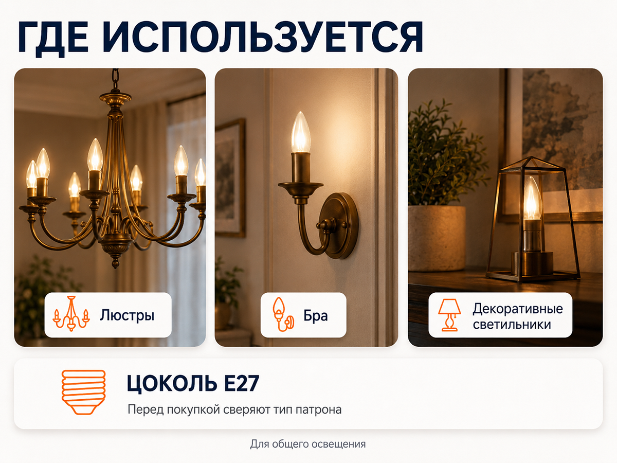 Белсвет лампа светодиодная LED M C37, 7 Вт, E27, 3000 K фото 3