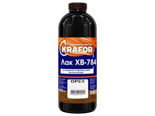 Лак ХВ-784 KRAFOR, орех, 0,5 л