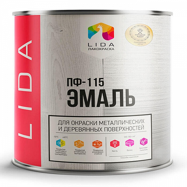 Эмаль ПФ-115 синяя LIDA 2 кг