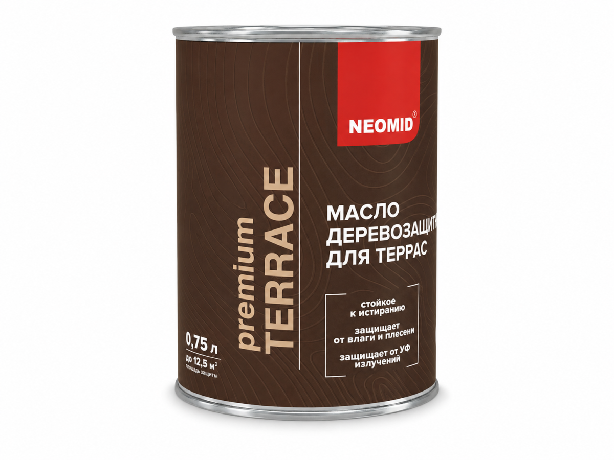 Масло для террас NEOMID Premium Terrace, орех, 0,75 л
