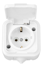 Розетка РА16-297 с заземляющем контактом брызгозащищенная