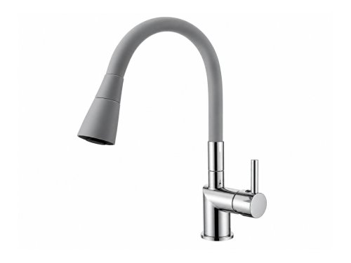 Смеситель для кухни LOFFREY LF84755-89, с гибким серым изливом, хром