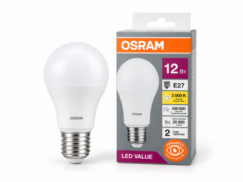 Светодиодная лампа Osram LVCLA100, 12 Вт, E27, 3000 К