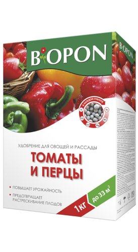 БИОПОН Удобрение для овощей и рассады. Томаты и перцы 1 кг
