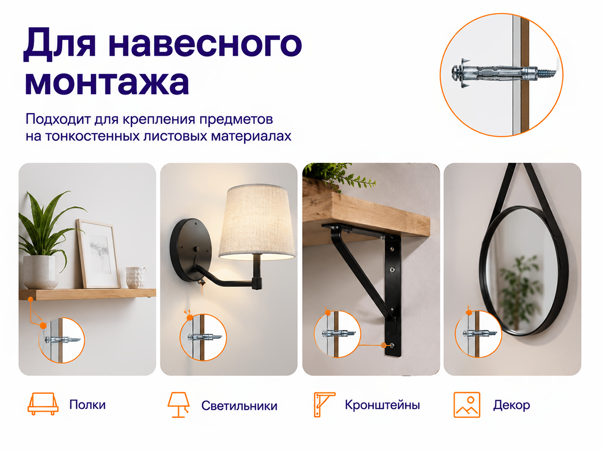 STARFIX дюбель металлический для пустотелых конструкций 6×52 мм фото 4
