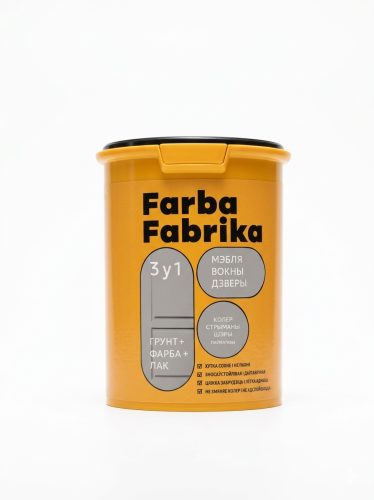Краска "Farba Fabrika" для мебели, дверей и окон ВД-АК- 21, 1.0 кг Сдержанный серый