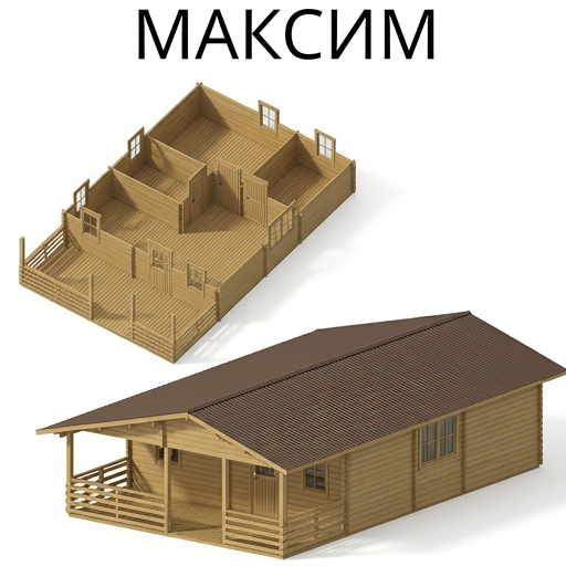 Садовый домик Максим 7,6х6,3 толщина 44 мм (готовая комплектация)