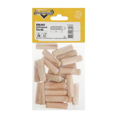 Element шканты мебельные 21530, 12×40 мм, 25 шт.