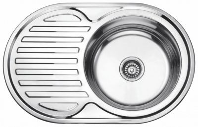 Мойка L77750-R Ledeme (чаша справа), матовая, нерж.сталь в комплекте с сифоном и креплением