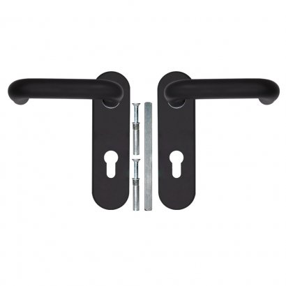 Ручка дверная FP.DH172.0433 NE (DH-0433 NE) (9x140) с пружиной BL-24 черный (28987) (FUARO)