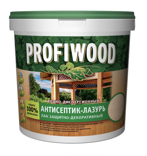 Антисептик-лазурь PROFIWOOD декор.водно-диспер. полиакриловый бесцветный 0.9л