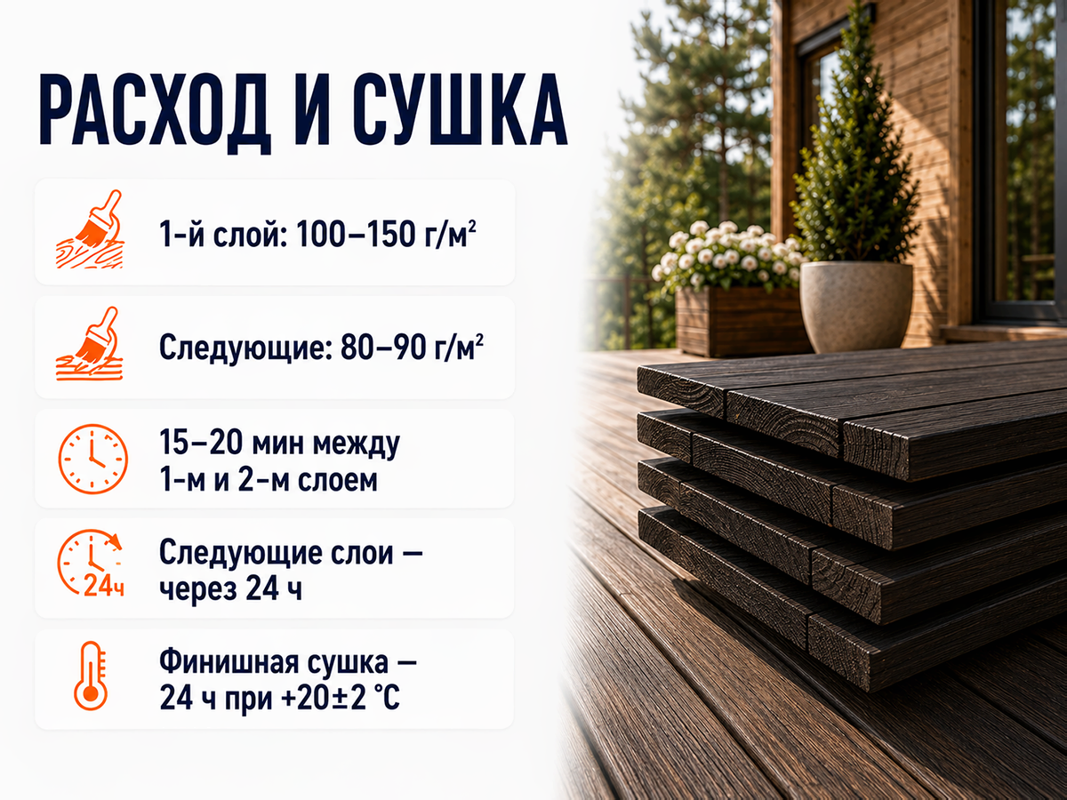 Состав PROFITEX декоративно-защитный для древесины «Черный венге», 3 л (2,2 кг) фото 6
