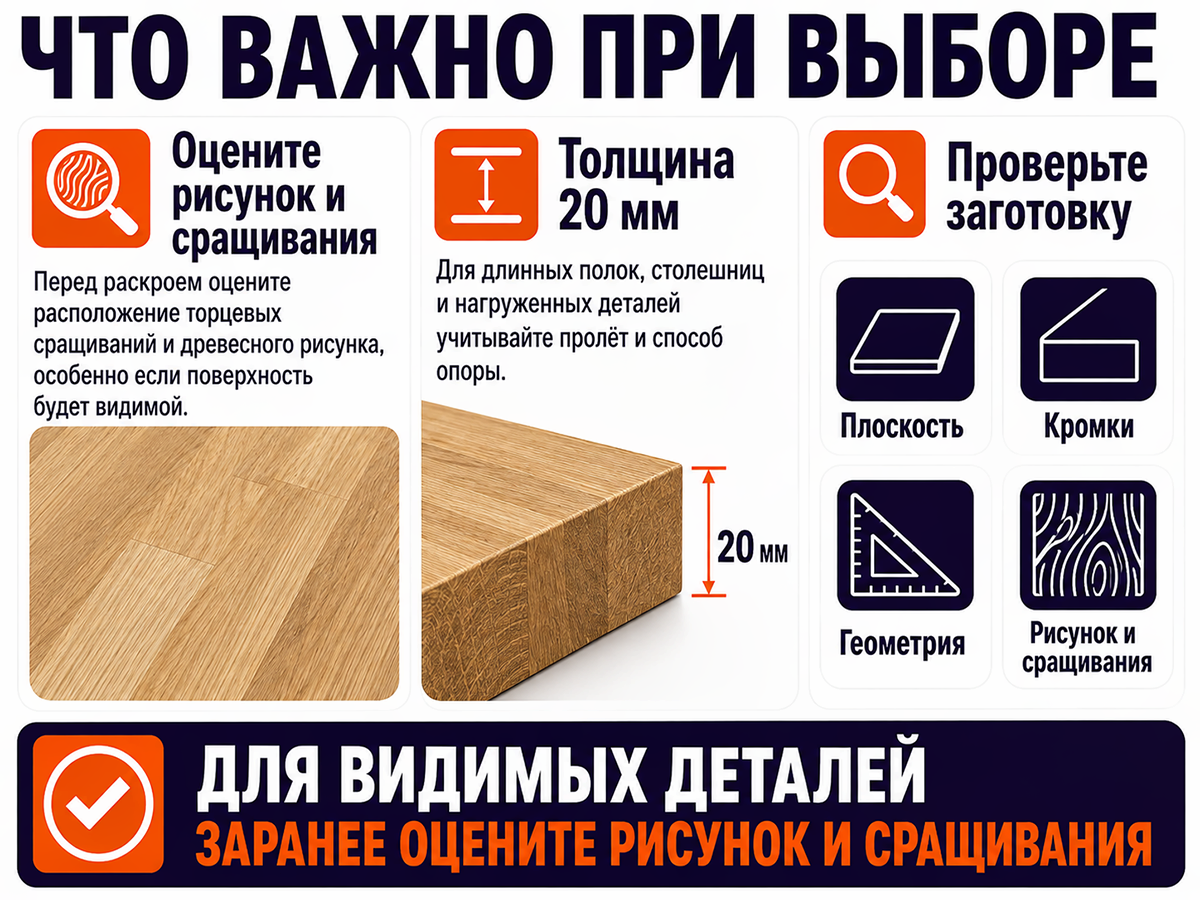 Мебельный щит из дуба сращённый, 2200×600×20 мм, сорт 1/3 фото 6