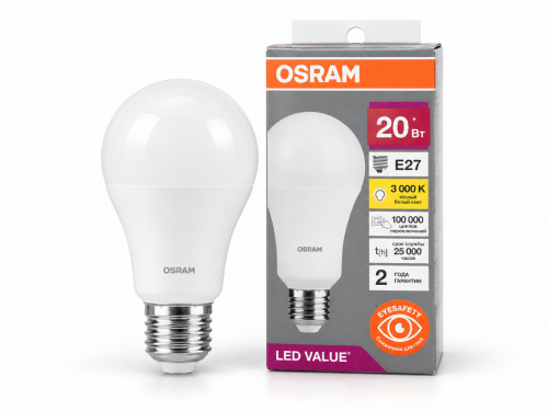 Светодиодная лампа Osram LVCLA150, 20 Вт, E27, 3000 К