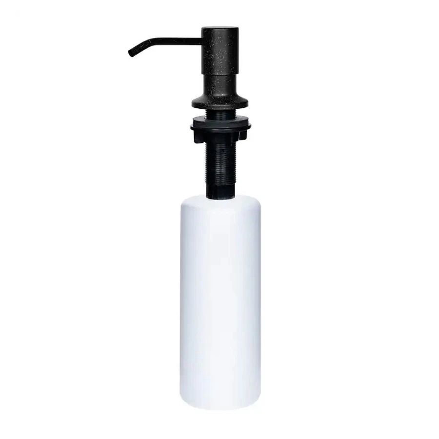 Комплект Мойка WA11-11 черно-белая Wisent+Смеситель W4998-4-22 черный Wisent+Дозатор W405-22 черный Wisent