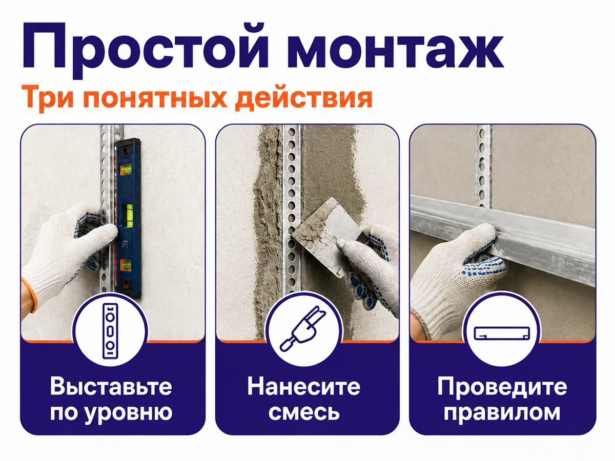 LIHTAR маяк штукатурный оцинкованный, 10×3000 мм фото 3