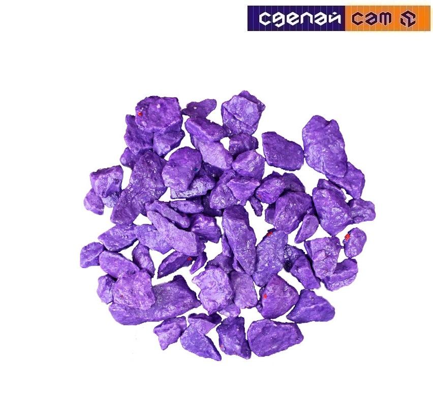 Щебень фиолетовый декоративный гранитный фас 20кг