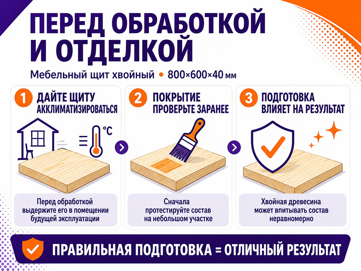 Мебельный щит из хвойных пород, 800×600×40 мм, сорт 1/2 фото 5