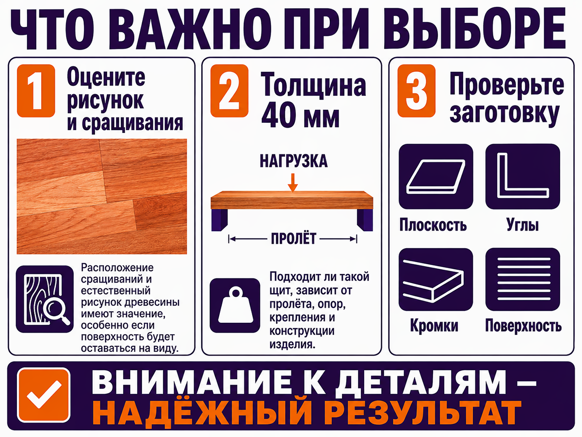 Мебельный щит из дуба сращённый, 2000×400×40 мм, сорт 1/3 фото 4
