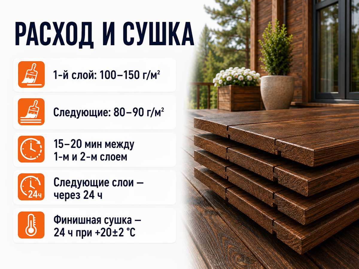 Состав PROFITEX декоративно-защитный для древесины «Мореный дуб», 1 л (0,7 кг) фото 5