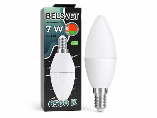 Белсвет лампа светодиодная LED M C37, 7 Вт, E14, 6500 K