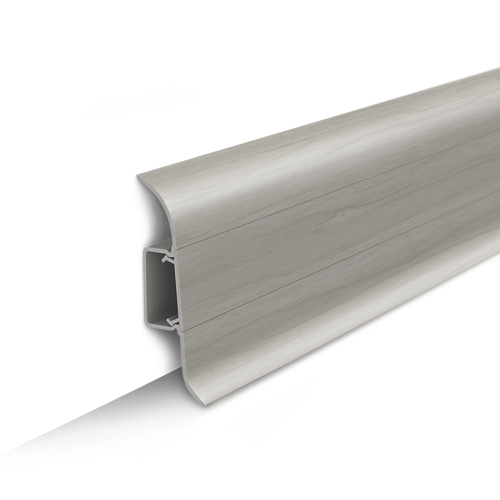 Плинтус напольный с центральной планкой 55мм 2,2м "Идеал Классик", 268 Клен серый               