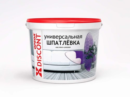 Шпатлёвка универсальная масляно-клеевая ОРЕОЛ Дисконт, 1,5 кг