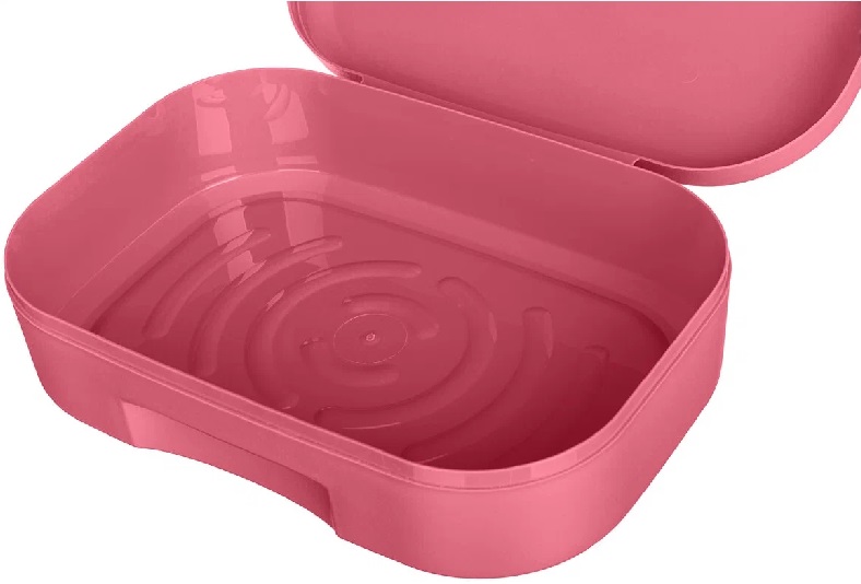 Ланч-бокс с декором 180x130x50 мм 0,98Л (Розовый) 