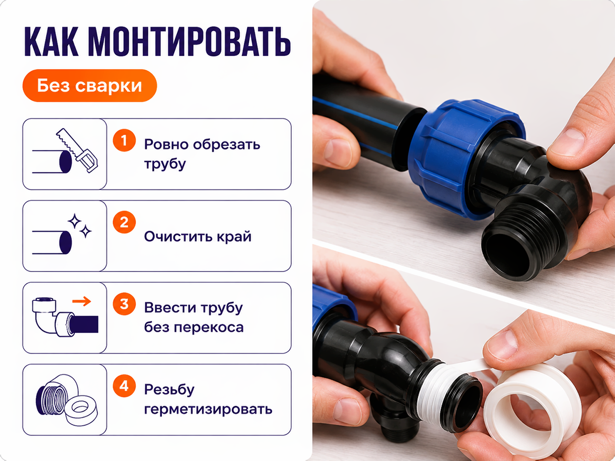 Отвод ПНД компрессионный VALFEX 1210012420012, 20×1/2″ НР, PN16 фото 5