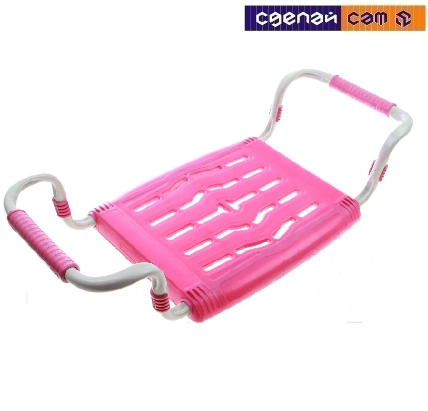 Сиденье в ванну раздвижное пластик-розовый СВ5-роз