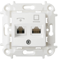 Розетка ТРК-6032 телефонная+компьютерная полимер