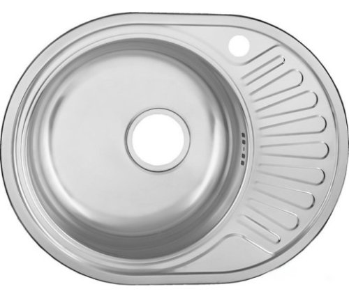 Мойка врезная FAD577.447 --T6K 2L рельеф.крыло, с переливом, 0,6, выпуск 1 1/2" (матовый)