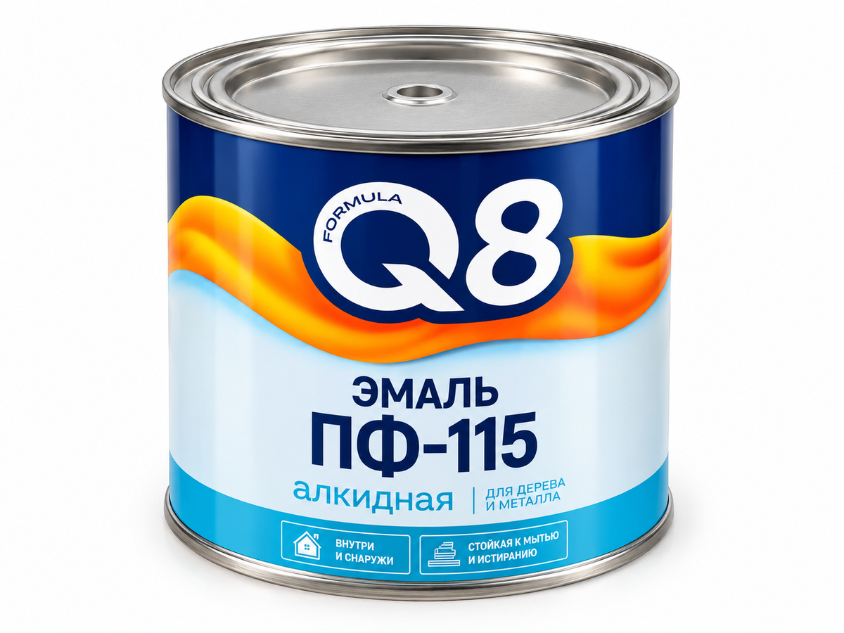 Формула Q8 эмаль ПФ-115, чёрная, 1,8 кг