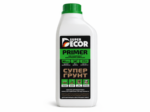 Грунтовка SUPER DECOR «Супергрунт 70 + Антисепт», 1 кг