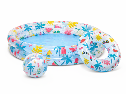 Bestway бассейн надувной Beachtastic 51124, 122×20 см, 137 л, с кругом и мячом