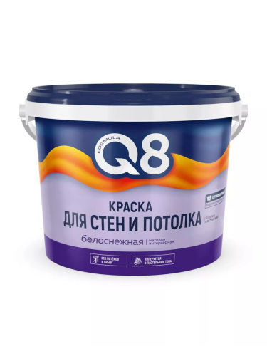 Краска Formula Q8 белоснеж. ВД акрил. для стен и потолка 13кг