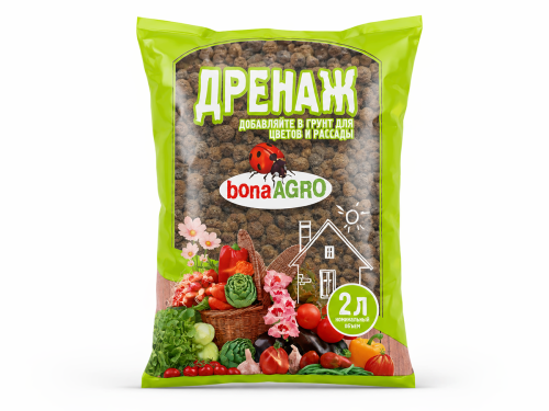 bonaAGRO дренаж керамзитовый, 2 л