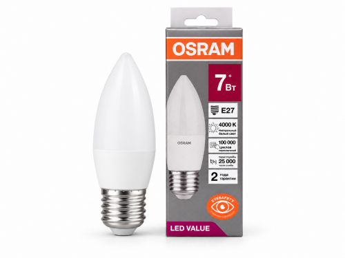Светодиодная лампа Osram LVCLB60, 7 Вт, E27, 4000 К