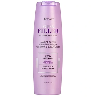 SUPER FILLER на терм.воде Гель для душа Двойное Увлажнение, 400 мл.