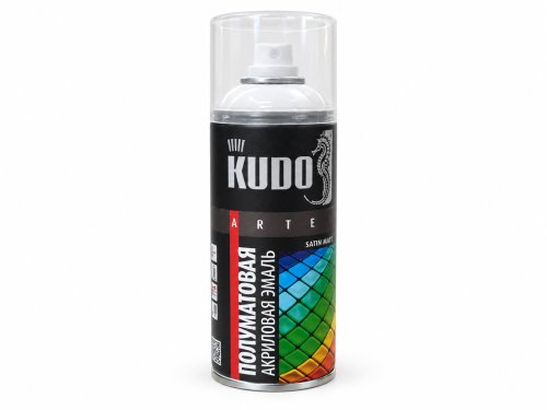 Эмаль универсальная акриловая KUDO SATIN, белая RAL 9003, 520 мл