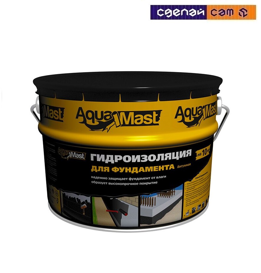 ТЕХНОНИКОЛЬ мастика гидроизоляционная битумная холодная AquaMast (10 кг)