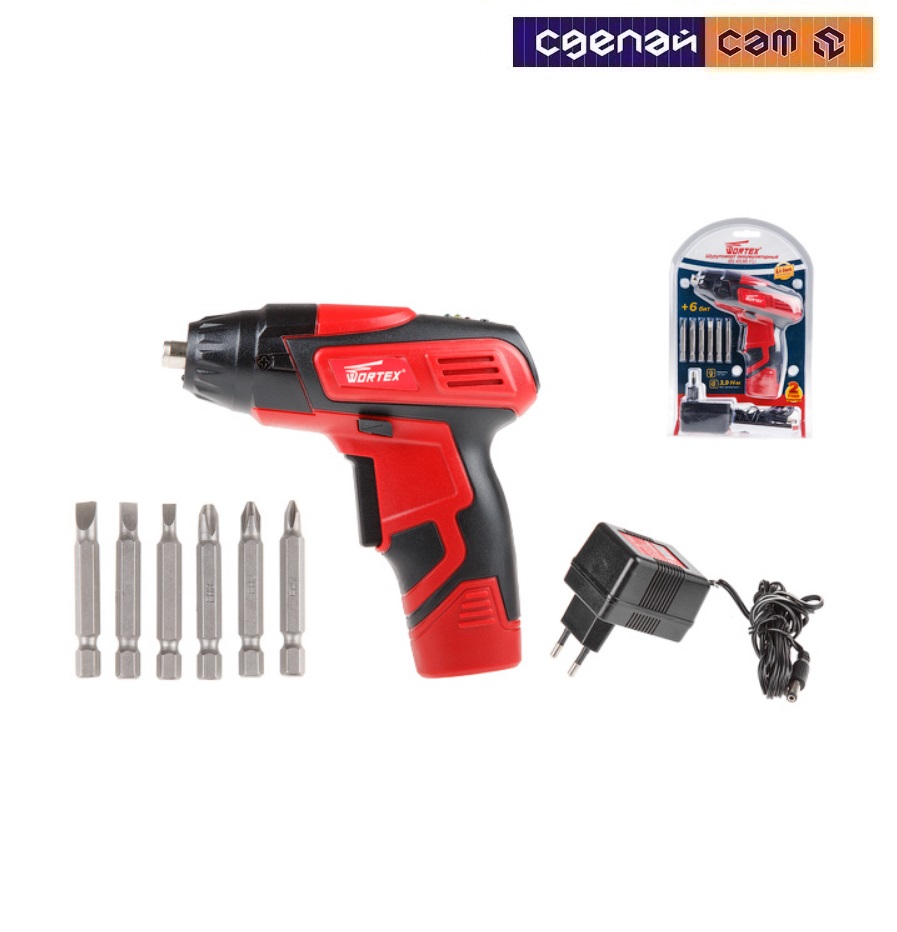 Электроотвёртка (шуруповёрт) WORTEX BS 4536-1 Li 