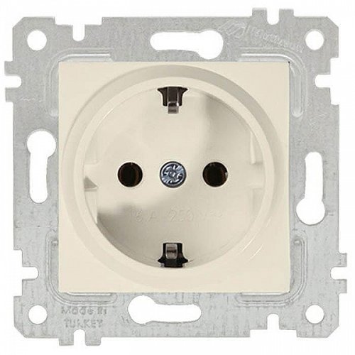 Rita - Розетка 2P+E, слоновая кость  2200-600-0202