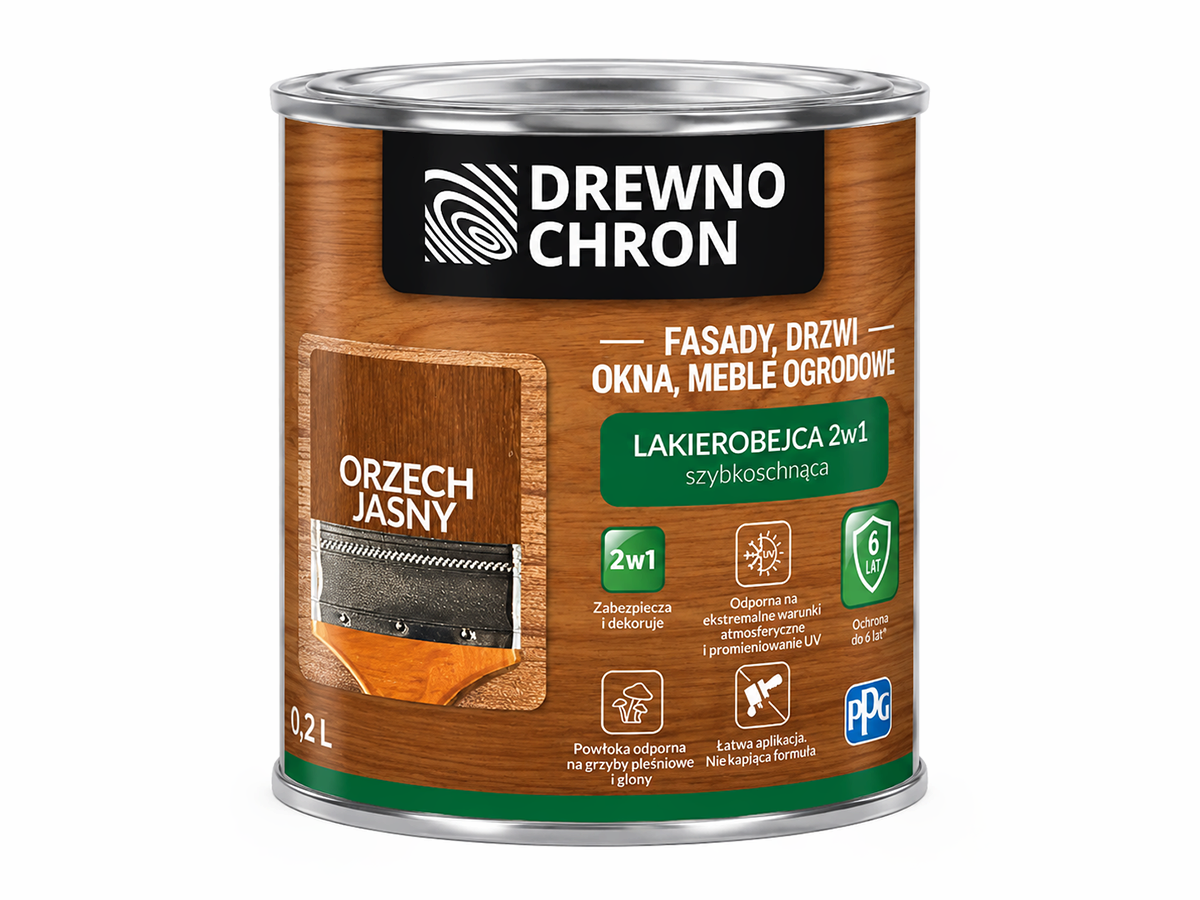 Лакобейц 2 в 1 DREWNOCHRON, светлый орех, 0,2 л